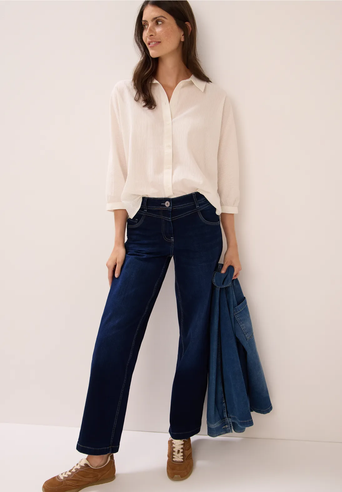 Cecil Style Jeans Neele Blu Scuro Donna | Pantaloni Denim Con Tasche E Cintura