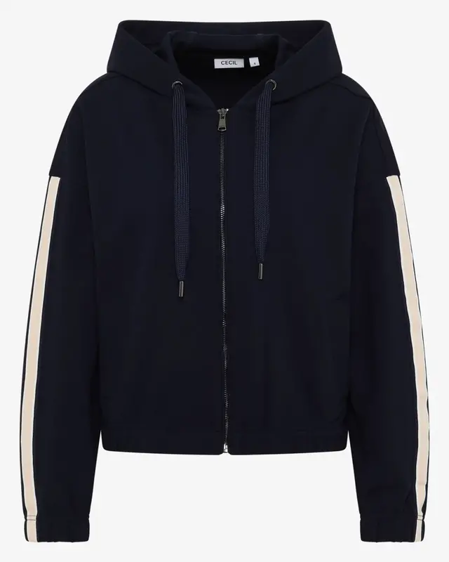 Cecil Sweatjacket with Galon Stripes - Urban Dark Blue