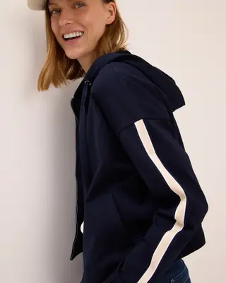 Cecil Sweatjacke mit Galonstreifen - Urban Dark Blue