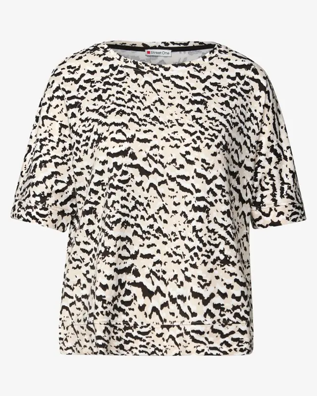 Street One Printed Batwing Shirt - Morning Beige