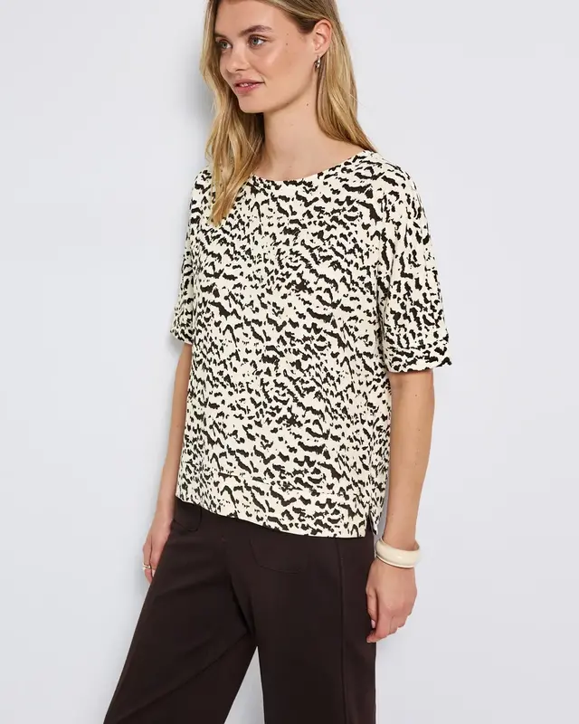 Street One Printed Batwing Shirt - Morning Beige