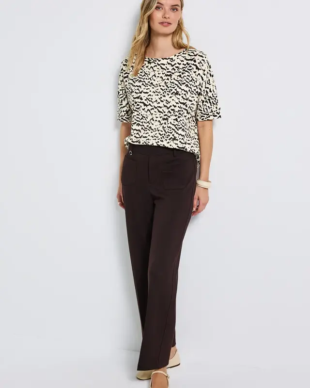 Street One Printed Batwing Shirt - Morning Beige