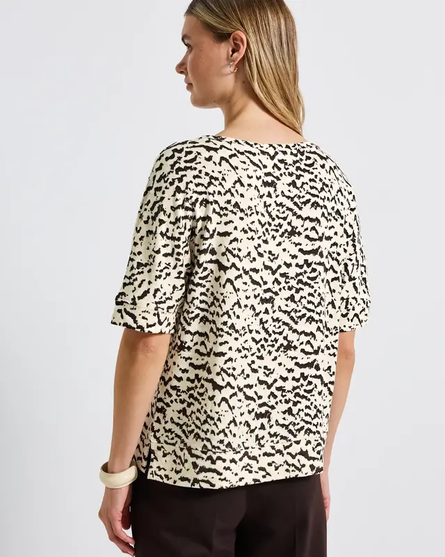 Street One Printed Batwing Shirt - Morning Beige