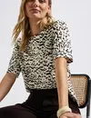 Street One Gemustertes Batwing Shirt - Morning Beige
