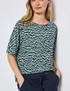 Street One Gemustertes Batwing Shirt - Arona Blue