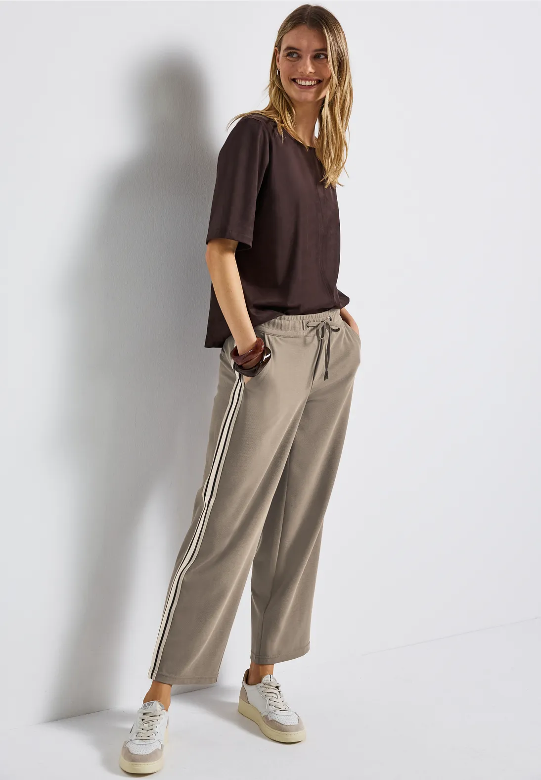 Street One Straight Leg Broek - Bark Brown