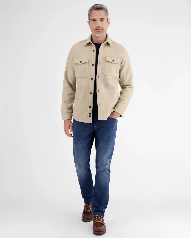 Lerros Overshirt in Wol Look - Foam White