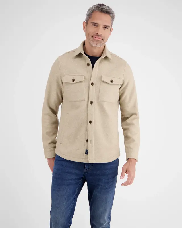 Lerros Overshirt in Wol Look - Foam White