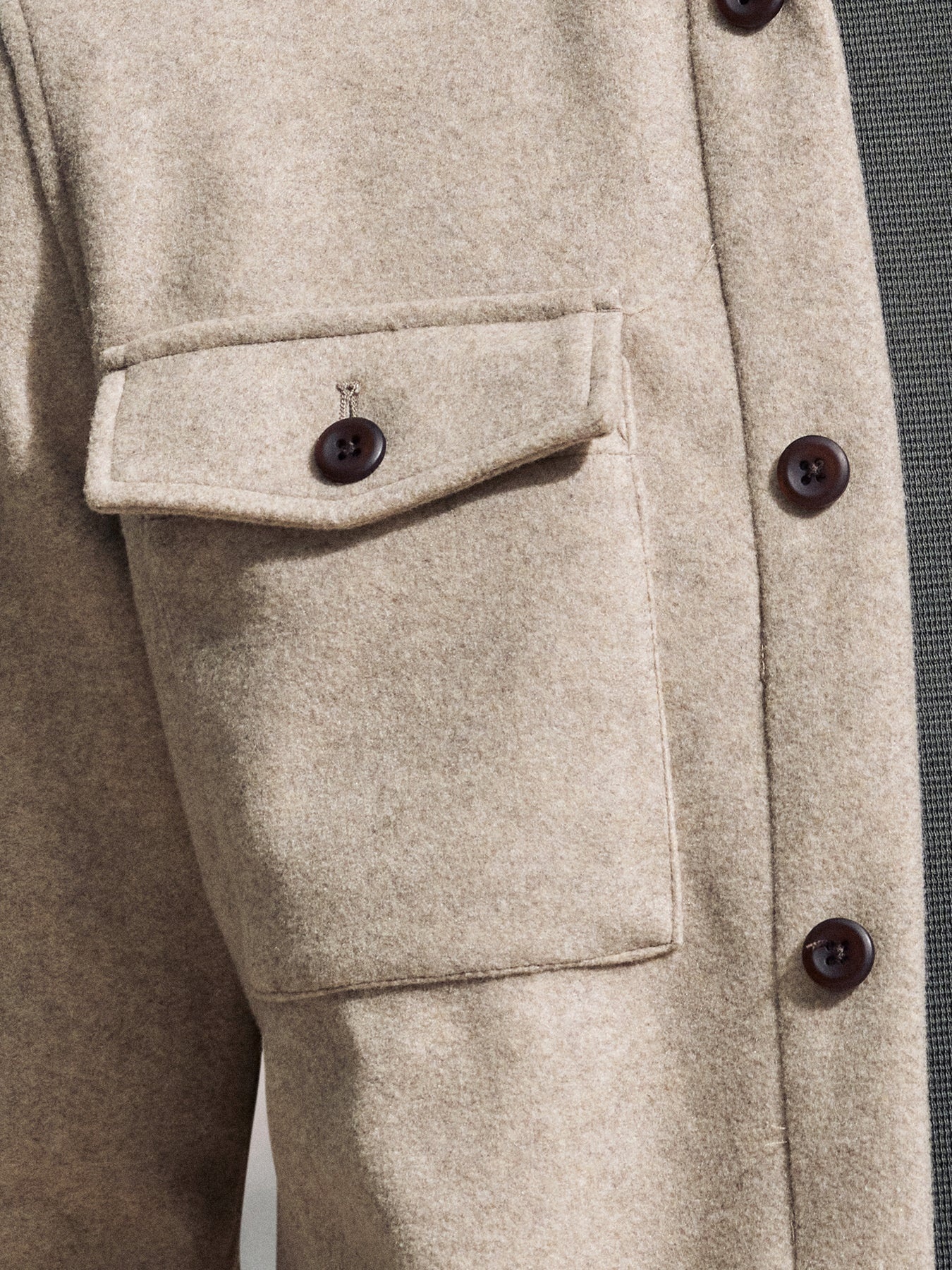 Lerros Wool Look Overshirt - Foam White