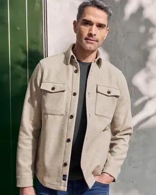 Lerros Overshirt im Woll-Optik - Foam White