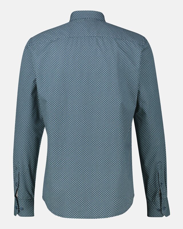 Lerros Overhemd met Print - Fjord Blue