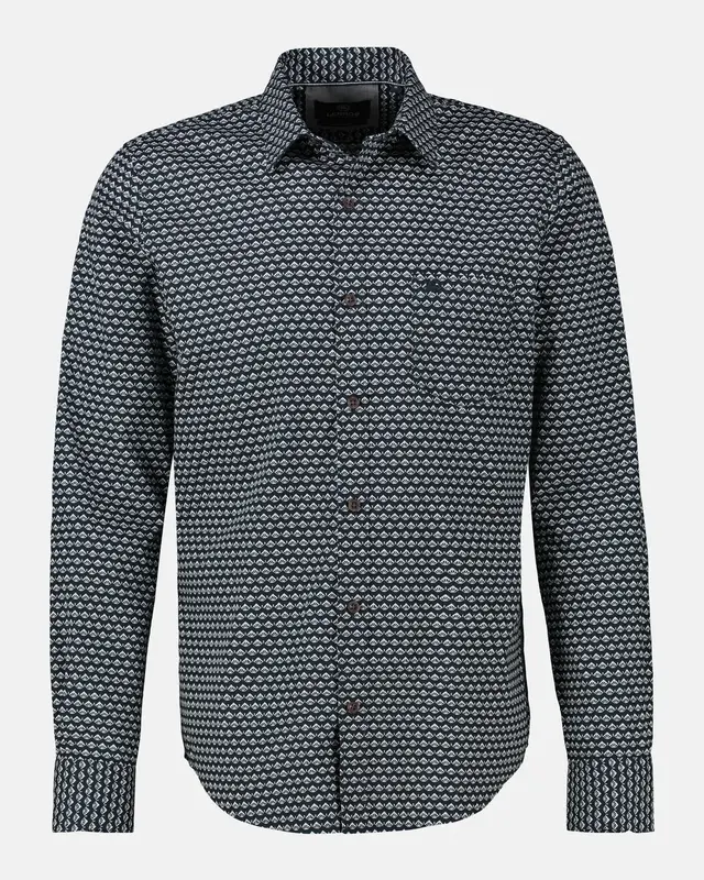 Lerros Print Hemd - Classic Navy
