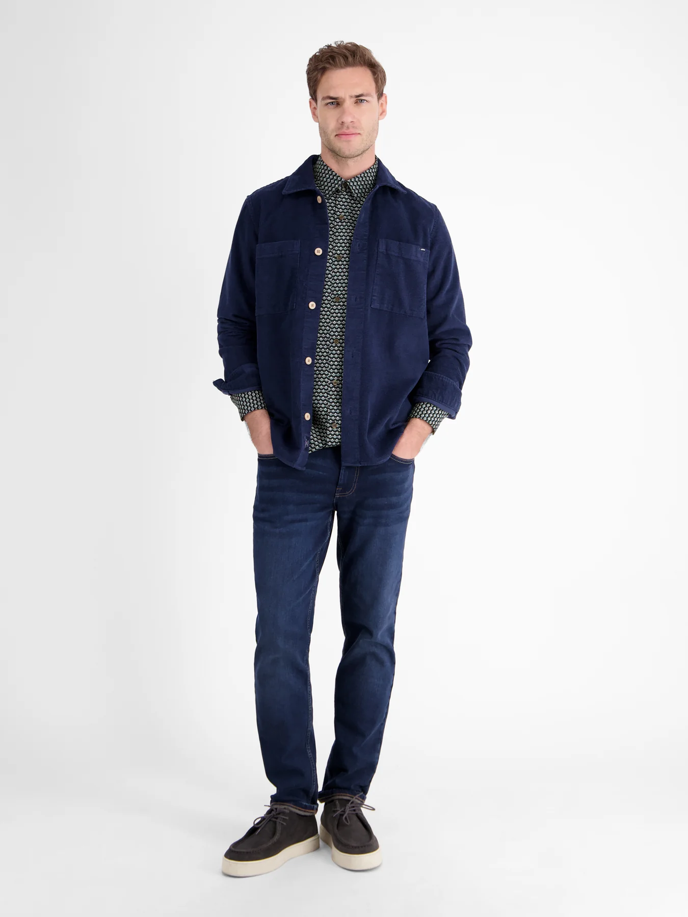 Lerros Overhemd met Print - Classic Navy