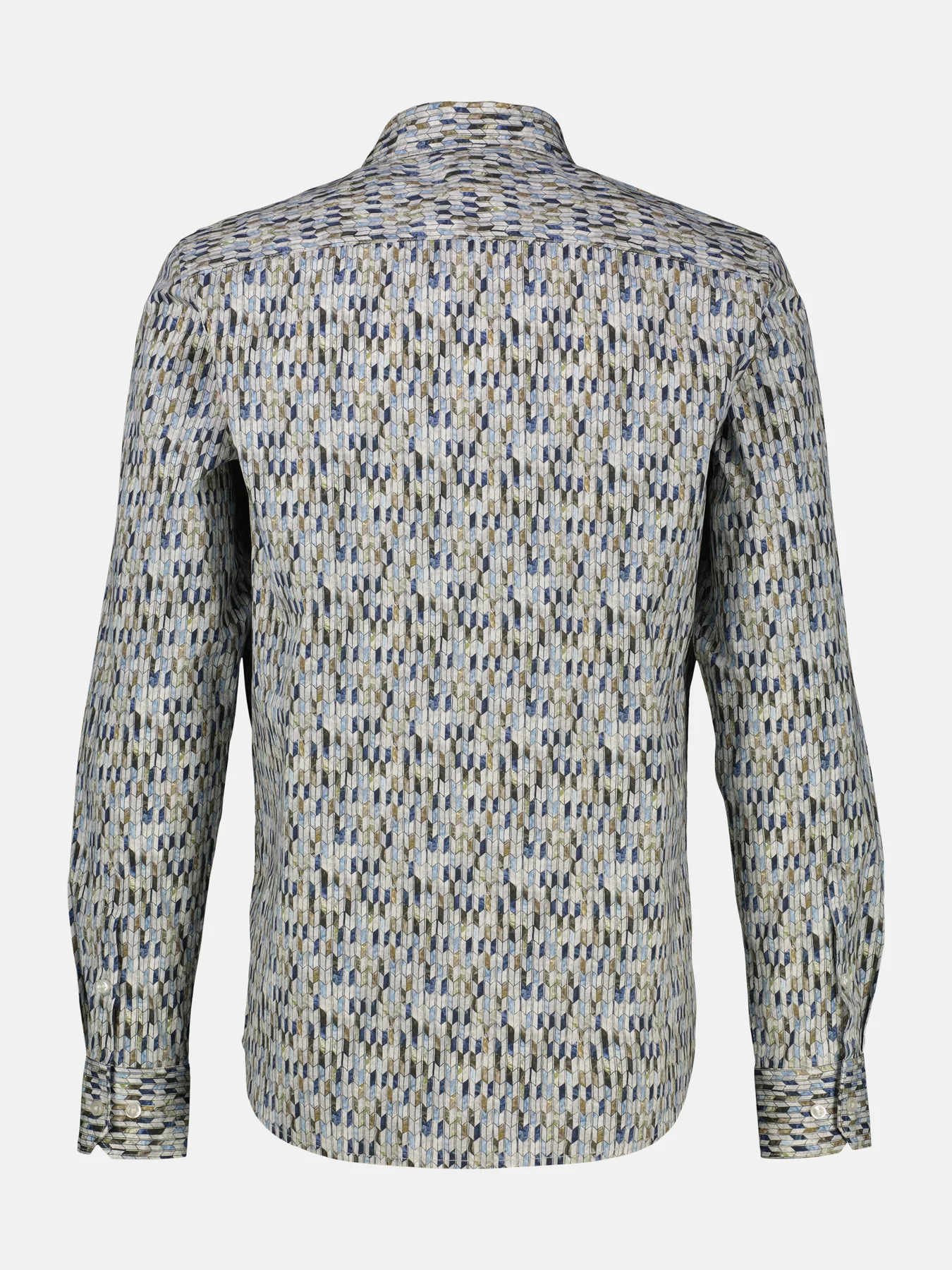 Lerros Poplin Hemd mit Design Print - Broken White