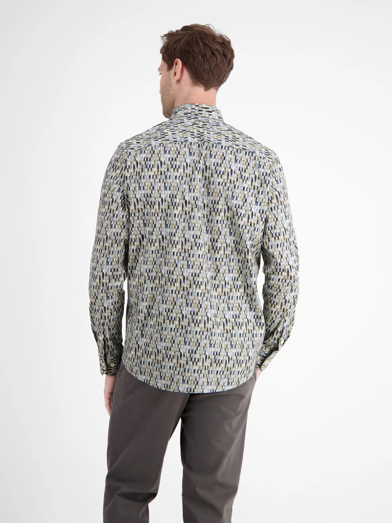 Lerros Poplin Hemd mit Design Print - Broken White