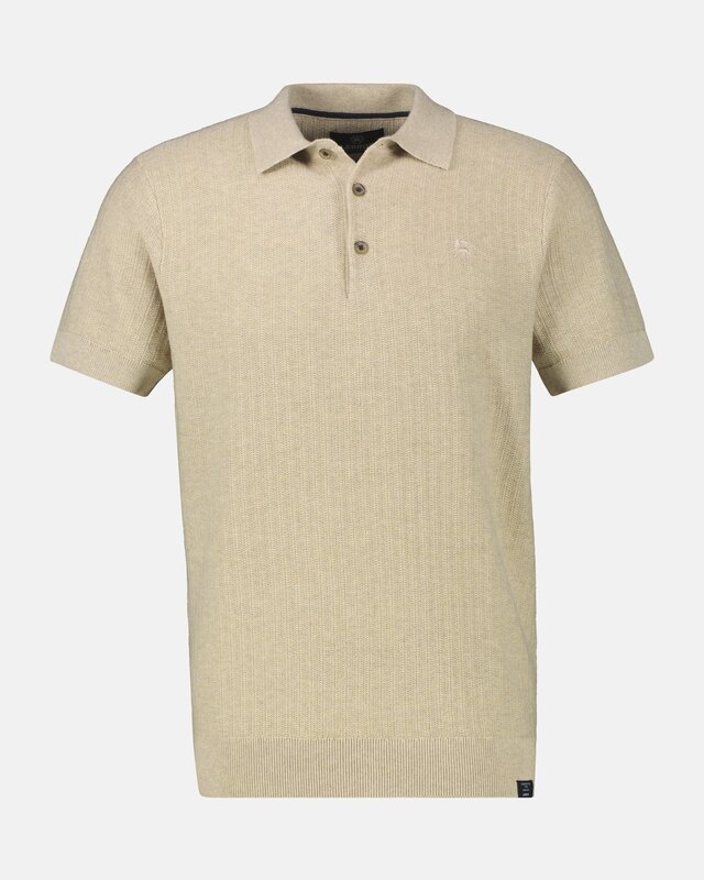 Lerros Knitted Poloshirt - Tender Beige Melange