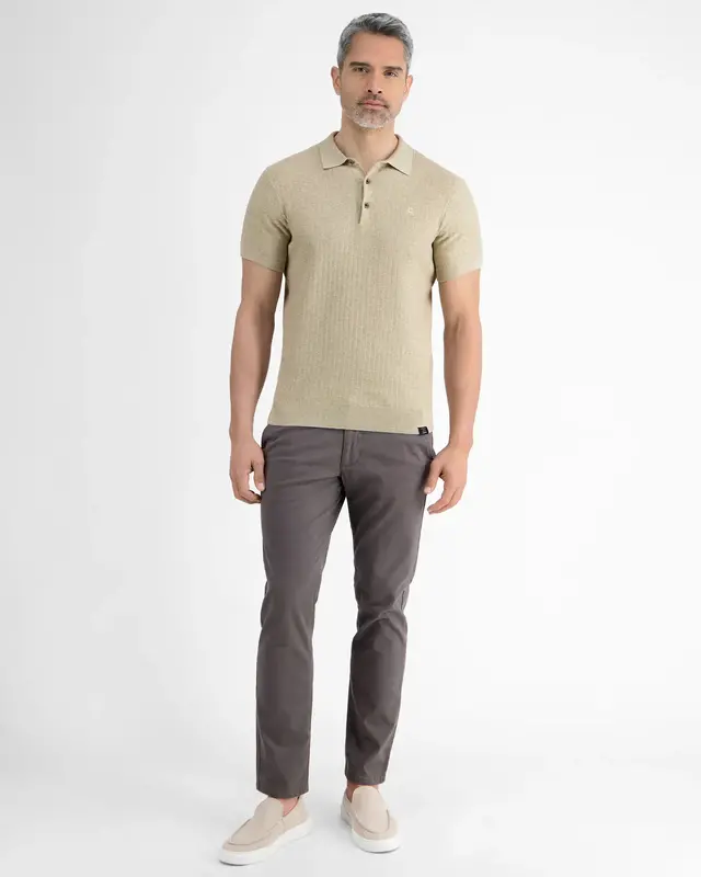Lerros Knitted Poloshirt - Tender Beige Melange