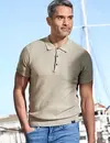 Lerros Poloshirt im Strick-Struktur - Tender Beige Melange