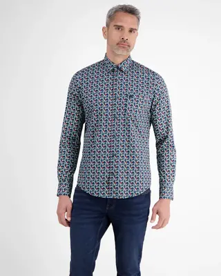 Lerros Print Hemd - Scandinavian Red