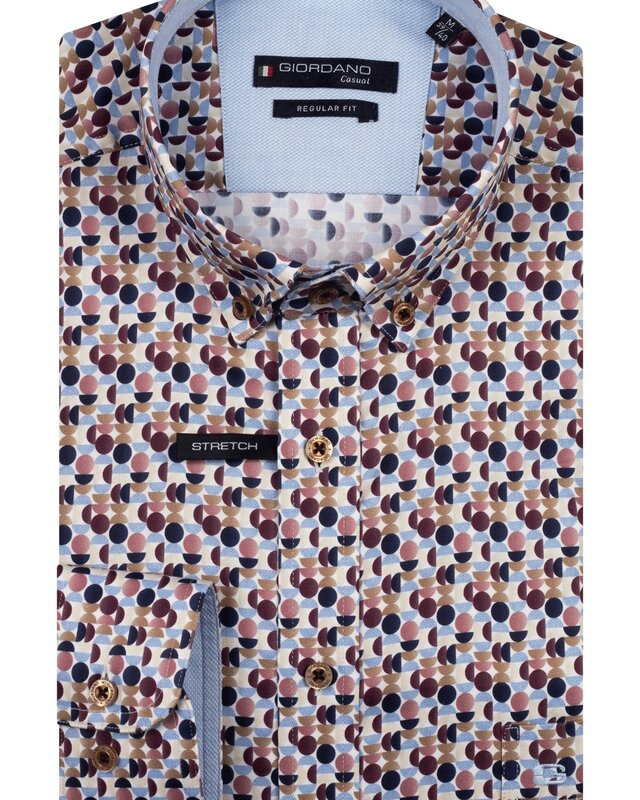 Giordano Satin-Stretch Hemd - Deep Mauve