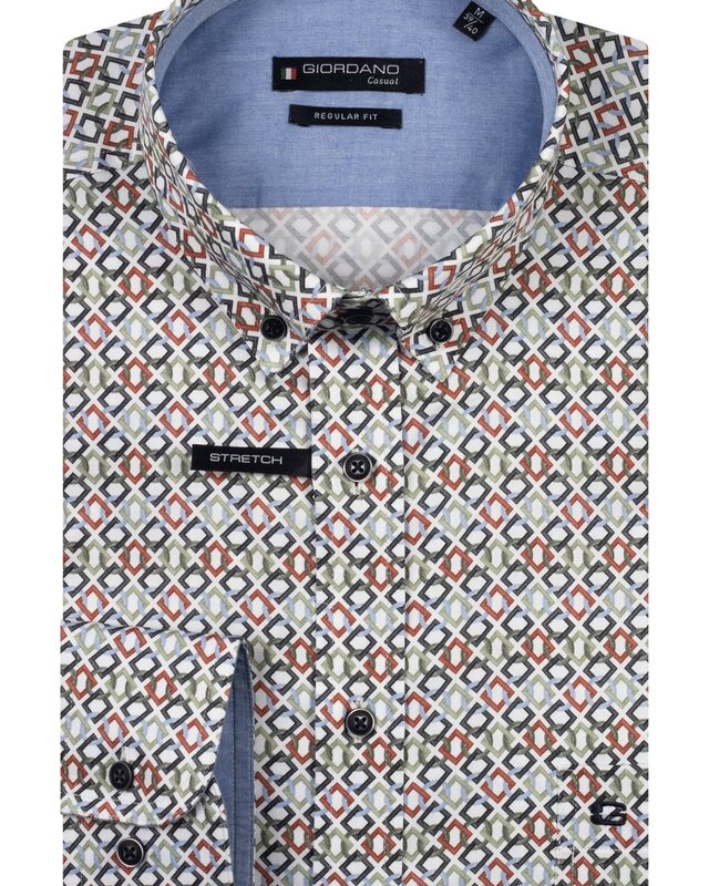 Giordano Satin-Stretch Hemd - Green