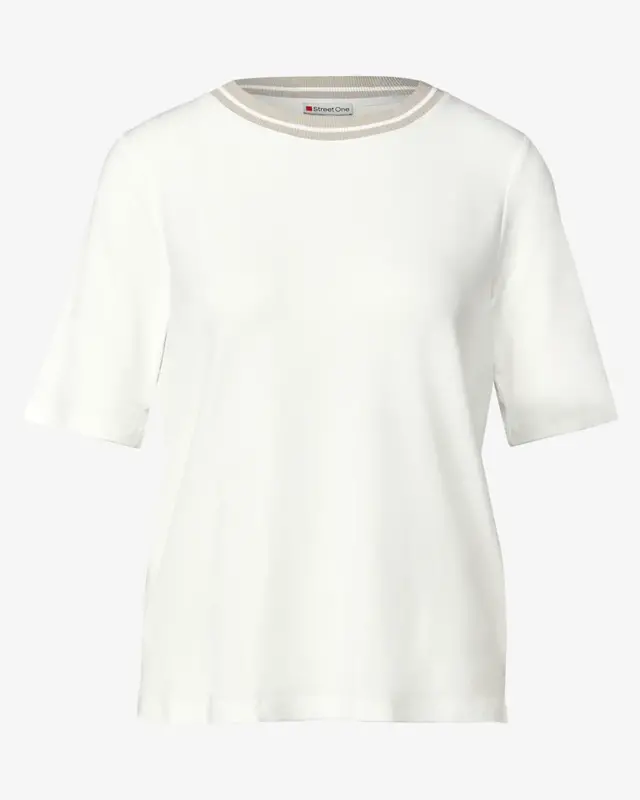 Street One Shirt mit Rippdetail - Off White