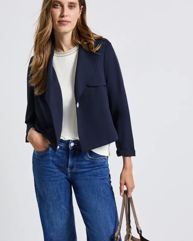 Street One Shirt mit Rippdetail - Off White