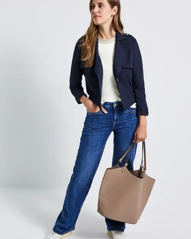 Street One Shirt mit Rippdetail - Off White