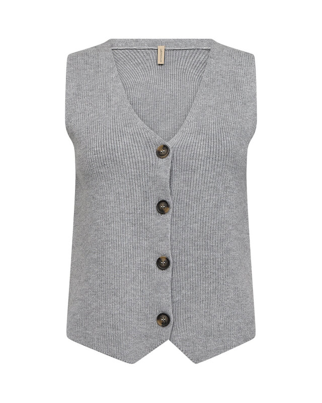 Soyaconcept Knit Waistcoat Kanita 27 - Medium Grey Melange