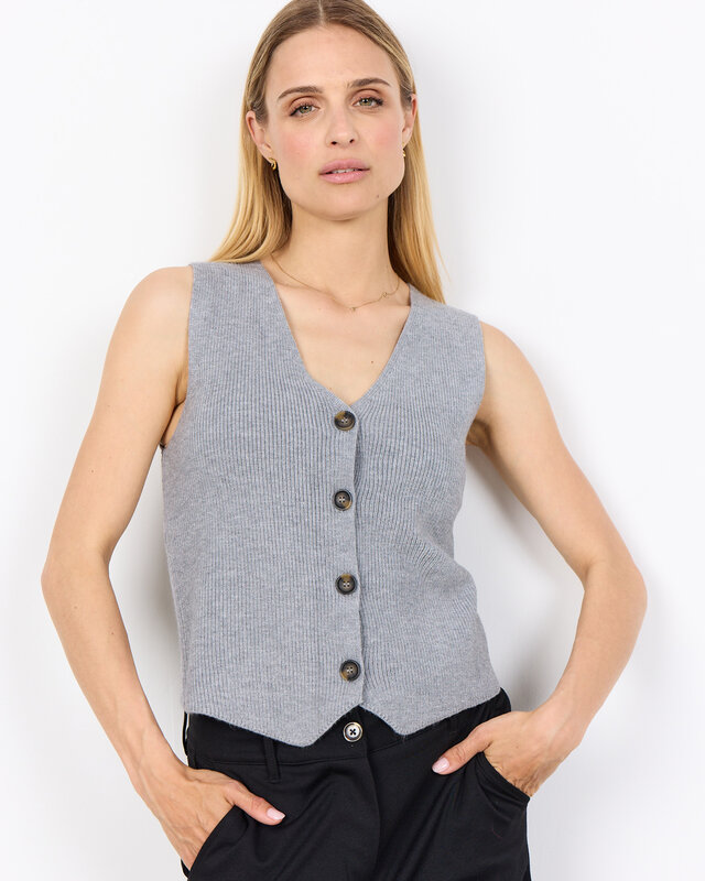 Soyaconcept Knit Waistcoat Kanita 27 - Medium Grey Melange