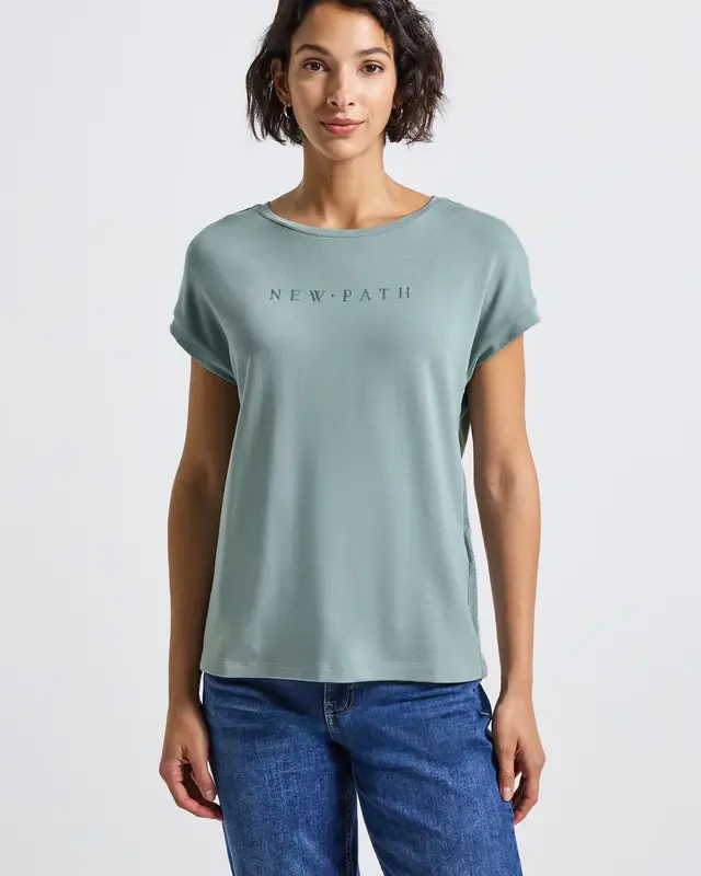 Street One Shirt met Glitterdetails - Arona Blue