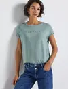 Street One T-Shirt with Glitterdetails - Arona Blue