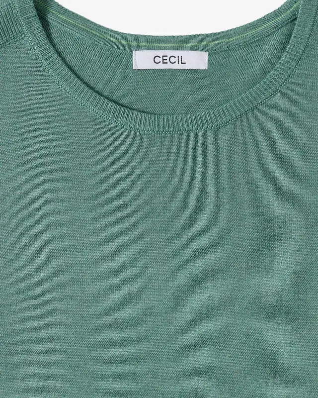Cecil Basic Trui - Jewel Green Melange
