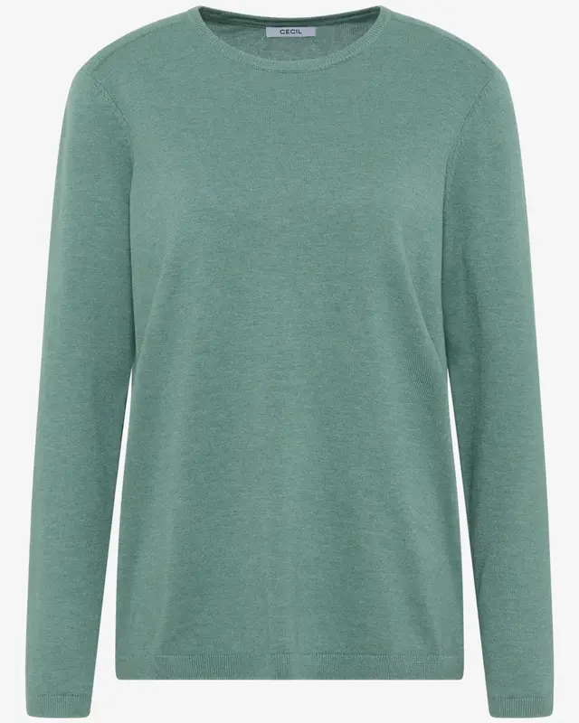 Cecil Basic Trui - Jewel Green Melange