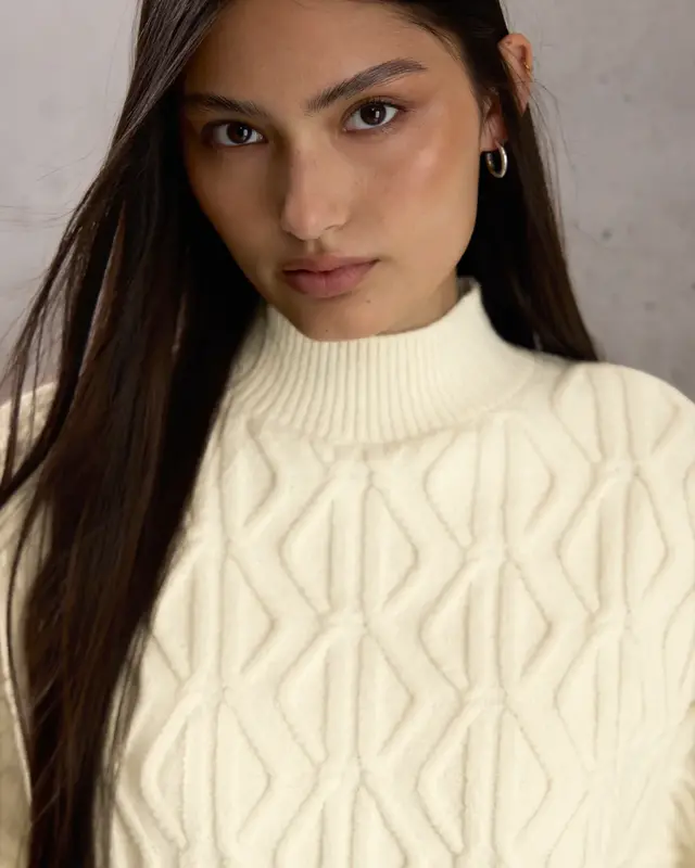 Street One Studio Pullover mit Strickmuster - Soft Beige