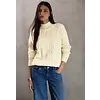 Trui met Gebreid Patroon - Soft Beige