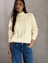 Street One Studio Jumper with Knit Pattern - Soft Beige