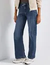 Street One Wide Leg Jeans - Mid Blue Soft Washed