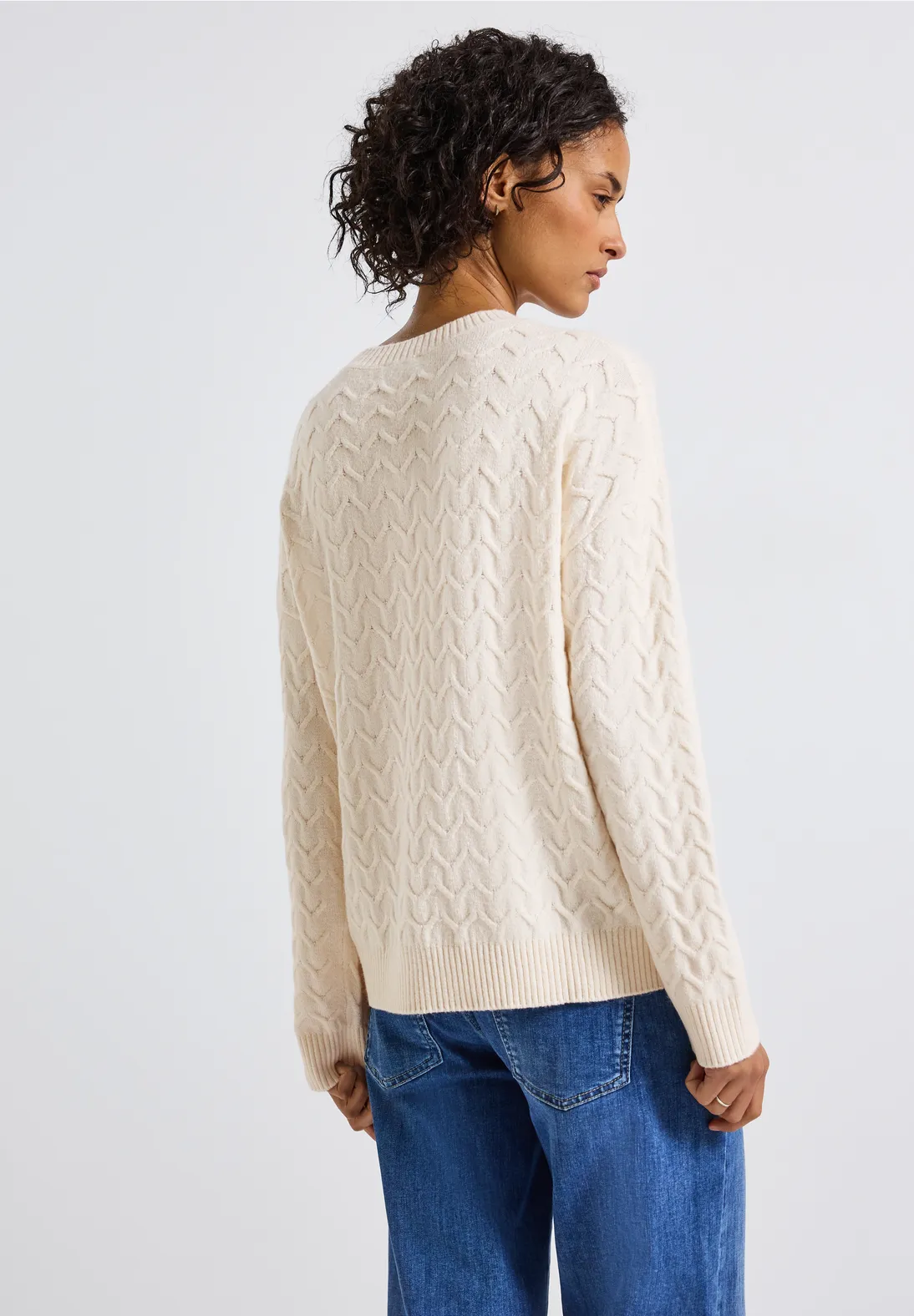 Street One Structured Jumper - Soft Beige