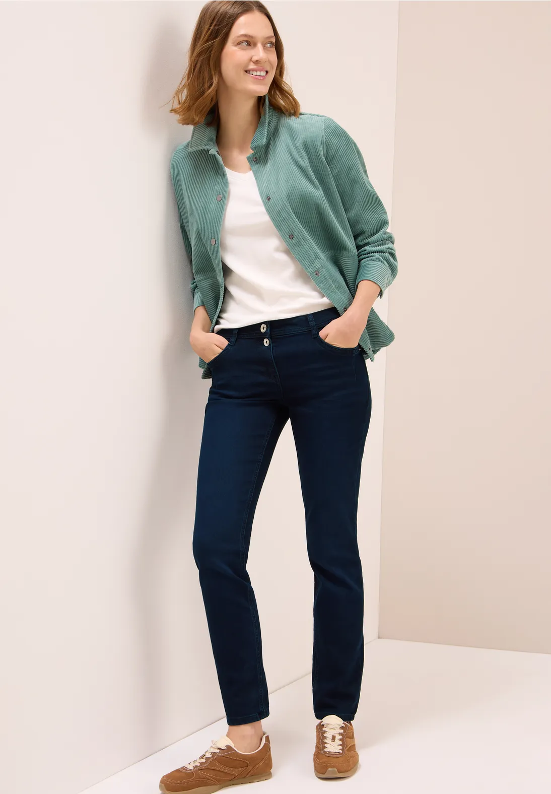 Cecil Bequeme Jeans Cecil Casual Fit Jeans Mit Zipper In Blue Black Wa 1 Tlg Zipper Cs0uar08g