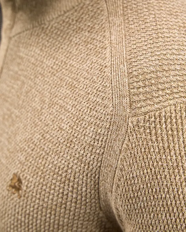 Lerros Gebreide Troyer in Melange Look - Light Coffee