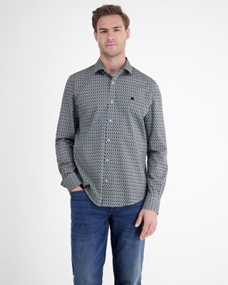 Lerros Stretch Popeline Overhemd - Fjord Blue