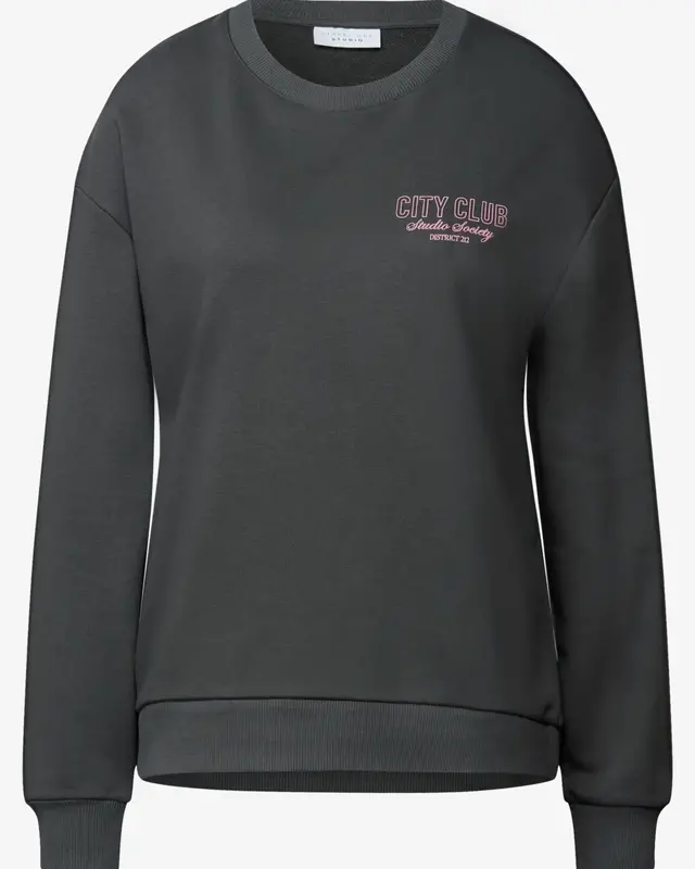 Street One Studio Loose Fit Backprint Sweater - Shore Grey