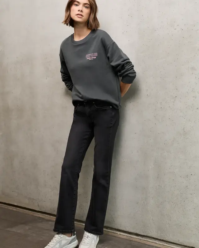 Street One Studio Loose Fit Backprint Sweater - Shore Grey