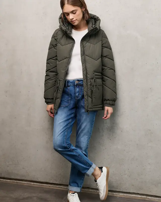 Street One Studio Steppjacke mit Kapuze - Beluga Green