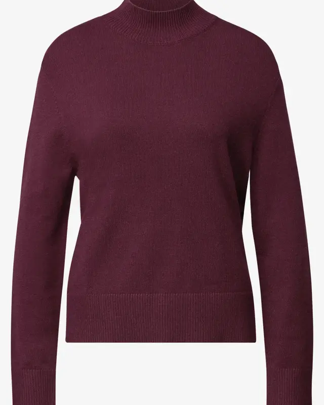 Street One Studio Turtleneck Jumper - Dark Plum Red
