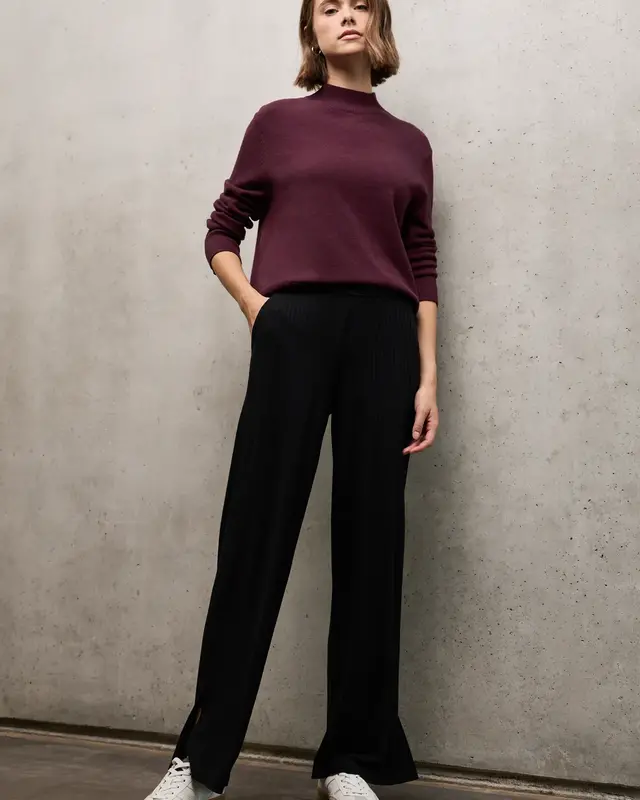 Street One Studio Turtleneck Jumper - Dark Plum Red