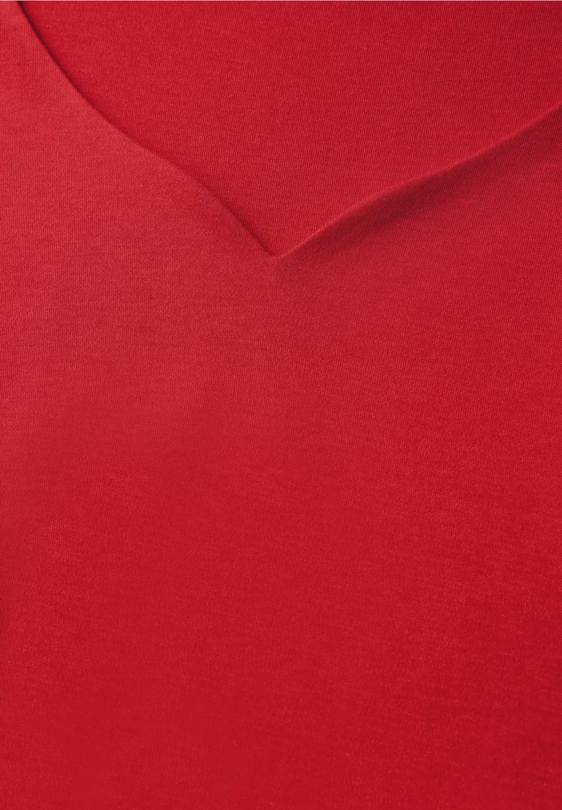 Street One T-Shirt mit Herzausschnitt - Racing Red