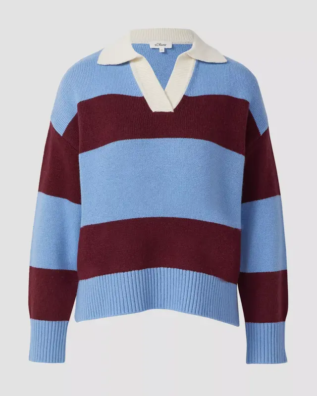 S. Oliver Gebreide Trui met Kraag - Red