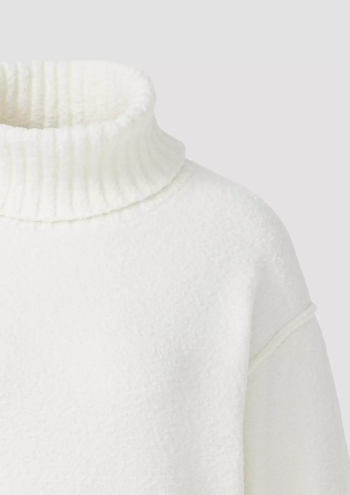 Oliver Gebreide Trui met Wijde Col Off White Cotton Blues